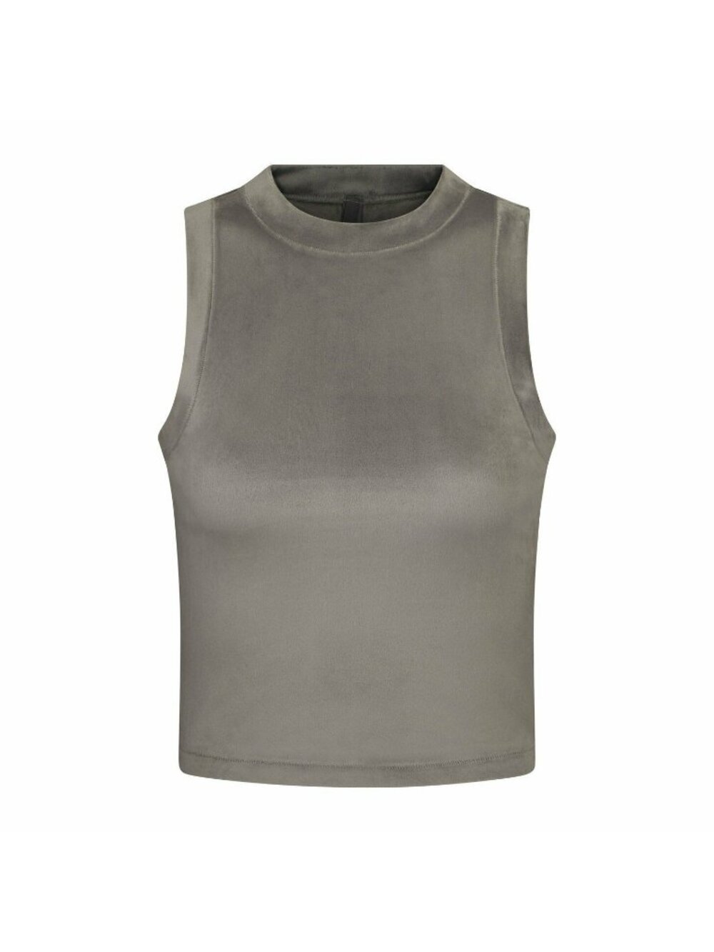 SKIMS Womens Gunmetal Velour Cropped Stretch-velour Top Size 3XL